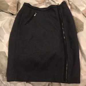 J crew Grey wool skirt with zipper detail